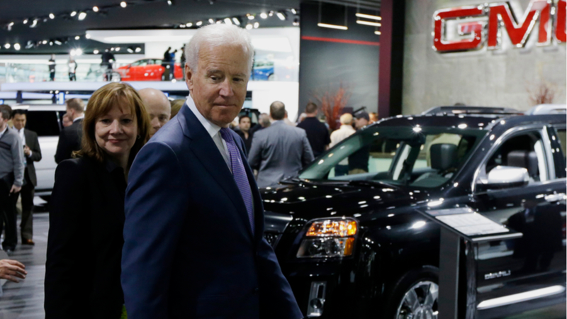 Illustration for article titled The Many Faces Of Joe Biden At The Detroit Auto Show